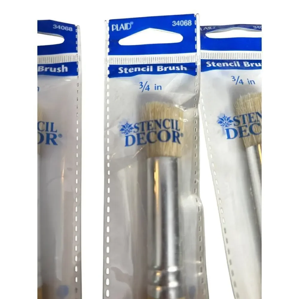 Plaid 3/4 inch Stencil Brush Stencil Decor Set of 5 New